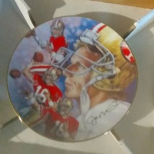 Porcelain Joe Montana Collector's plate.